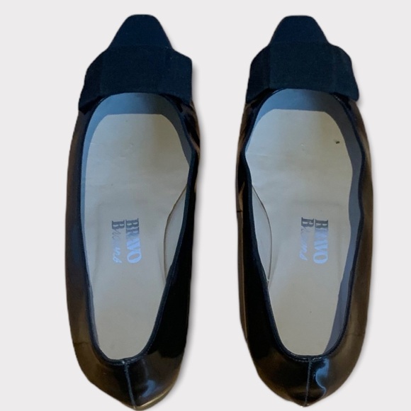 VTG 1960’s Bravo Browns Black Patent Kitten Heels with Silk Bows Size 8.5 - Picture 5 of 13